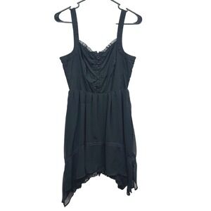 Hot Topic Black‎ Lace Dress Womens L Goth Y2K Dark Romance Asymmetrical